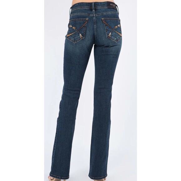 Grace In LA Women’s Jeans Easy Fit‎ Bootcut Size 34 Arrowhead Stitched NWT New - Picture 3 of 4